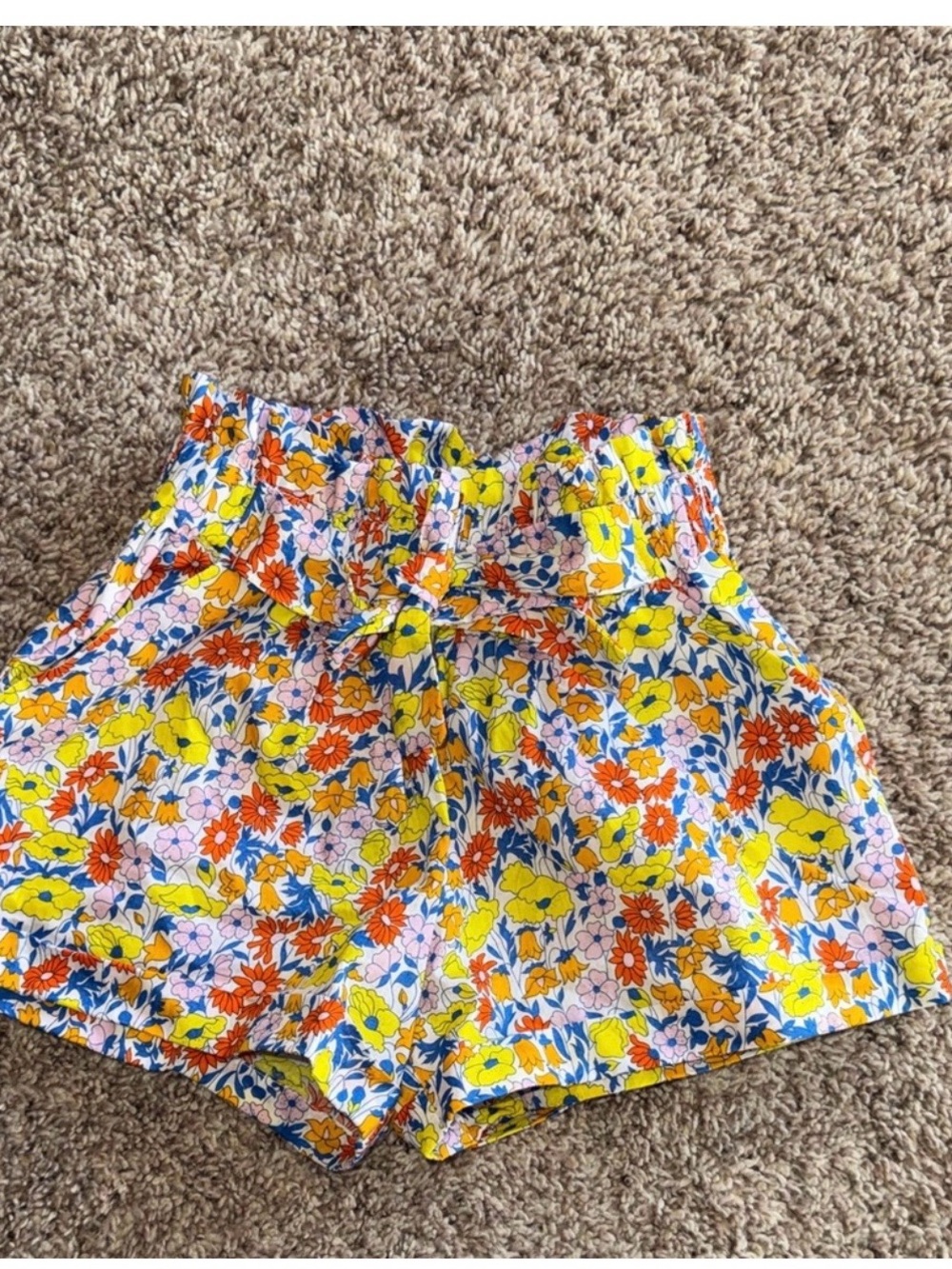 Jacadi floral print shorts with tie belt size 3